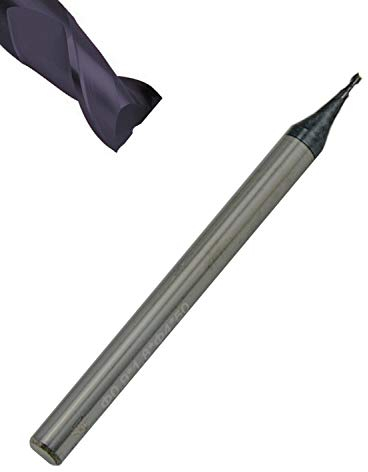 Corintian VHM Micro Schaftfräser 2 Zähne - AlTiN Beschichtung, Ø 0,2 – 0,9mm, High Performance Cutting HPC geeignet - Ø 0,2mm