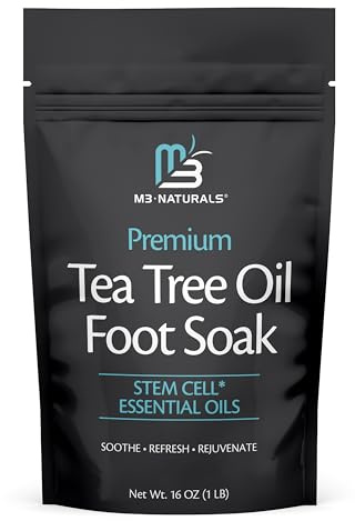 Tea Tree Oil Foot Soak and Epsom Salts for soaking | Foot Spa and Remedy for Athletes Foot, Stinky Feet, and Foot Soak for Dry Cracked Feet | Detox Foot Soak and Tea Tree Oil for Healthy Toenails 16oz