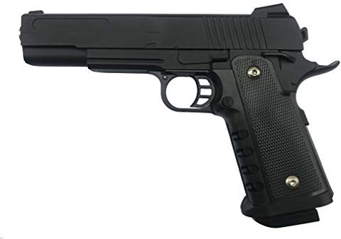 Softair Pistole Metall/ABS Rayline RV304 (Manuell Federdruck), Nachbau im Maßstab 1:1, Länge: 23cm, Gewicht: 400g, Kaliber: 6mm, Farbe: Schwarz - (unter 0,5 Joule - ab 14 Jahre)