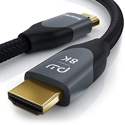 CSL Cable HDMI 8k 2.1, 3D de alta velocidad, HDTV UHDII-Dynamic HDR-10+ - eARC VRR-Dolby Vision (el ajuste para cable de 8K debe realizarse en el televisor para una transferencia de datos óptima).