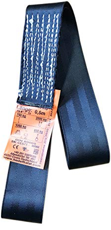 HEDEF HALAT Correa de carga, 750 kg, negro, Nutzlänge 0.5m / Umfang 1m, 1691