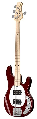 Sterling by Music Man Sub Stringray 4 HH Candy Apple Red Mn Bass Guitar