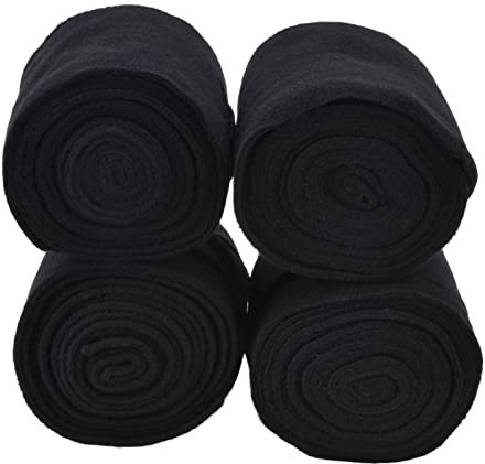 4 Stück Pferdebeinbandage, Selbstklebend, Atmungsaktiv, Verschleißfest, Tierbeinbandage Für Kühe, Pferde, Hunde, Pferde, Katzen Und Andere Haustiere(Schwarz)