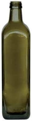 12 bouteilles pour huile et liqueur 1000 ml – Marasca Quadre Vides en verre foncé Uvag avec distributeur d'huile anti-goutte et bouchon hermétique – Fabriqué en Italie – Usage professionnel et