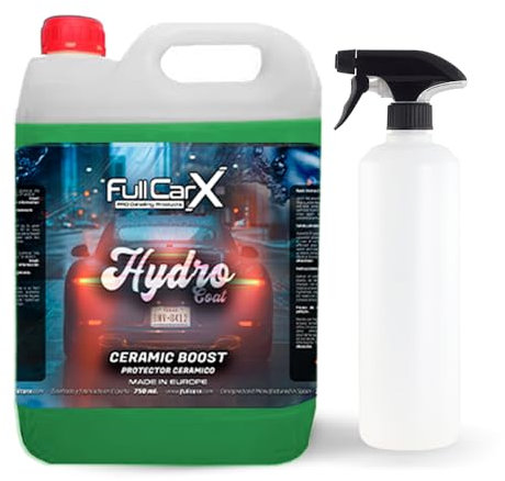 FULLCARX Hydro Coat 5L Trattamento Antipioggia Parabrezza Vetri Carrozzeria Auto, Protezione Ceramica Idrorepellente, Potenza Idrofobica Rapida, Lunga Durata, Prodotto Professionale Detailing