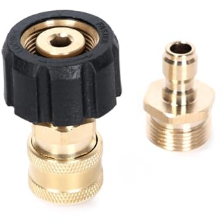2 st högtryckstvätt adapterset (M22-14 mm innerdiameter till 1/4 honhuvud+M22-14 mm innerdiameter till 1/4 hanhuvud) för anslutning av universalpistoler, slangar och pumpar, 5 000 PSI