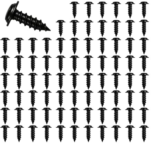 Lot de 80 vis à tôle - Vis autoforeuses - En acier au manganèse - Pour dessous de caisse de voiture, panneaux de porte de voiture, garde-boue de voiture, grilles - M5 x 16 mm