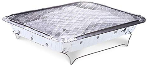 Parrilla portátil para barbacoa con papel de aluminio desechable de carbón para el hogar, al aire libre, viajes, pesca, camping