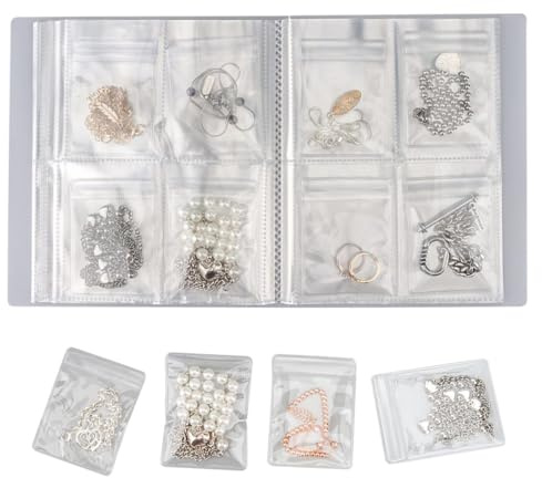 JYNVO Pochette à Bijoux de Voyage, Rangement Bijoux avec 160 Compartiments, Trousse à Bijoux Anti-Oxydation et Poussière, Transparente pour Facile Accès aux Boucles d'Oreilles Colliers Bracelets