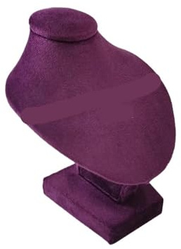 Necklace Display Bust Mannequin Necklace Pendant Display Stand Choker Beads Chain Organizer Neck Portrait Neck Model Stand(Purple red Velvet)