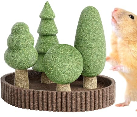Derwrtup Juguete masticable para roedores, temática de la Selva, para hámsters, 5 Piezas, Natural para el Cuidado para Animales pequeños, como Conejo, Chinchilla, hámster, Ardilla
