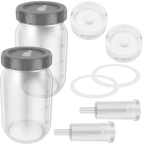 Fermentation Jars,1 Litre Fermenting Jar with Airlock and Screw Lids,2 Pack Glass Sourdough Starter Jar with 1 Way Air Release Vent Used as Kimchi Container, Kombucha, Sourdough and Sauerkraut Ferme