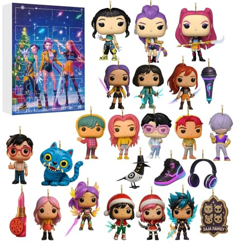 KKPop H-Hunters 2025 adventskalender, samlarfigurer, 24 dagars gåvor för pojkar, flickor, tonåringar, 24 st figurer, kalender, juldekoration