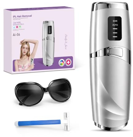 Depiladora IPL sin Dolor, 999.999 Flashes Láser, 3 Niveles de Energía, Depilación por Luz Pulsada para Mujeres y Hombres, Zonas: Bikini, Axilas, Cara y Cuerpo