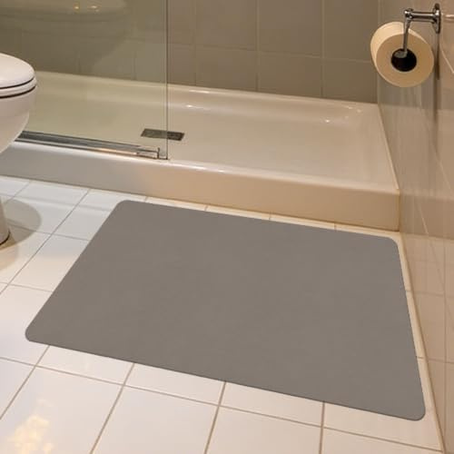 XUEXIAOH Alfombrilla Diatomita 75 x 80 cm Super Absorbente Alfombrilla de Piedra para Baño Higiénico y Funcional para Ducha, Baño y Cocina, marrón