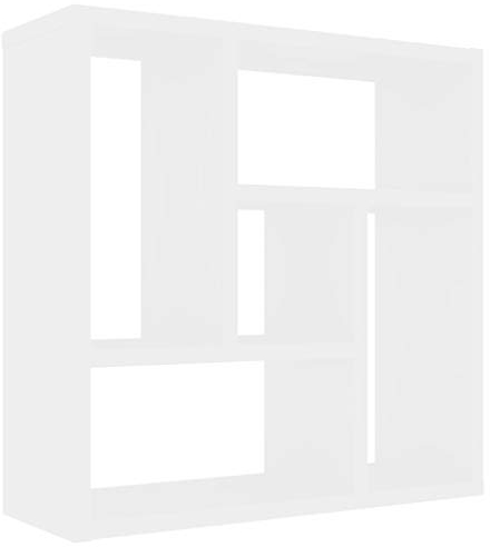 vidaXL Estantería de Pared Estante de Libros Mueble Archivador Decoración Oficina Habitación Estable Duradera de Contrachapada Blanco 45,1x16x45,1 cm