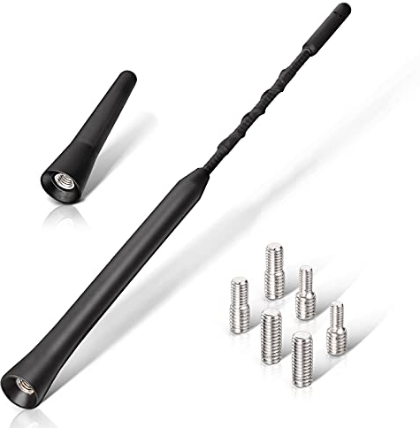 Eightwood Autoantenne Auto Antenne 6,5cm + 23cm Dachantenne Auto Mini Autoradio Antenne Kurz Ersatzantennenstab Autoantenne mit starker FM/AM/DAB Empfangsfunktion