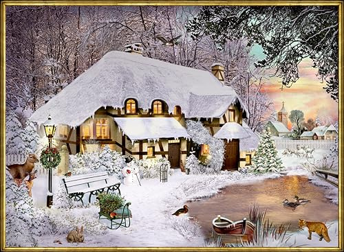 A4-Wand-Adventskalender - Winterliches Cottage