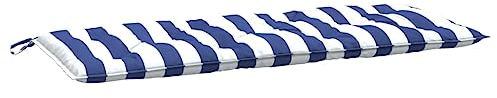 vidaXL Gartenbank Auflage, Sitzkissen für Gartenmöbel Terrassenmöbel, Wasserabweisendes Sitzpolster, Sitzauflage Bankauflage, Blau Weiß Gestreift Stoff