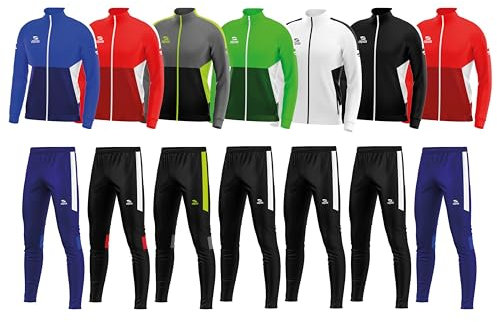 Trainingsanzug für Kinder Modell Calcio (152, schwarz/grau/neongelb)