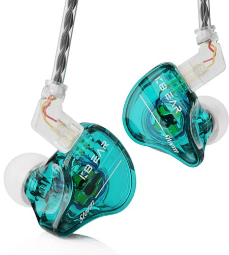 Yinyoo KBEAR Storm in Ear Cuffie Monitor, Auricolari Cablati 1DD Auricolari Professionali Da Palco, Bassi Bassi Intensi Suono Chiaro Per Musicista Cantante, Spina Da 3,5 mm, Cavo Staccabile