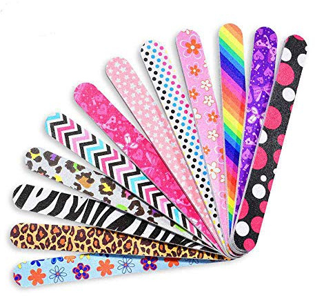 IFUNSON Professional Nail File, Colorful Emery Boards, Manicure Pedicure Tool and Nail Buffering Files, 12 Pack