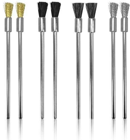 8 Cepillos De Alambre, Cepillo De Limpieza De Acero Inoxidable, Herramienta Rotativa De Pulido, Cepillo De Alambre, Para Pulido, Limpieza Abrasiv, 4 Materiales (Nylon, Acero Inoxidable, LatóN, Mane)