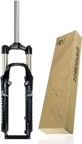 Horquilla de suspensión MTB de 26 Pulgadas, Horquilla Delantera de Bicicleta de montaña de 100 mm de Recorrido, Tubo Recto de 1-1/8 , Disco de Control Manual, Freno en V, Horquilla de bicic