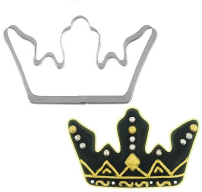 Codulu Cortador de galletas de corona para galletas, moldes de metal de acero inoxidable para Navidad, pastelería, sándwich, pasteles, fondant, decoración, A