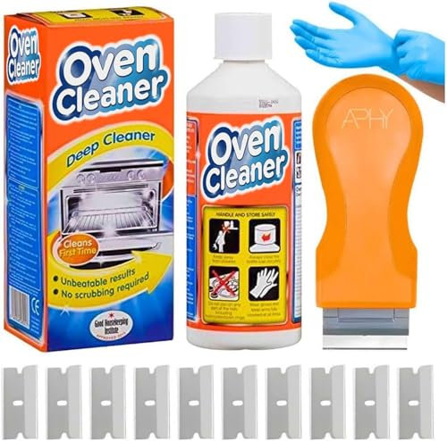 Oven Cleaner Kit 500ml – Heavy Duty Deep Cleaning Solution with Gloves, Rack Bag & Scraper Tool – Removes Grease, Grime & Burnt-On Food – Professional Oven Cleaning Results