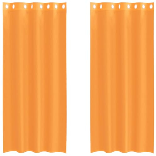 vidaXL Tende in Voile con Occhielli 2 pz Arancio 140x245 cm