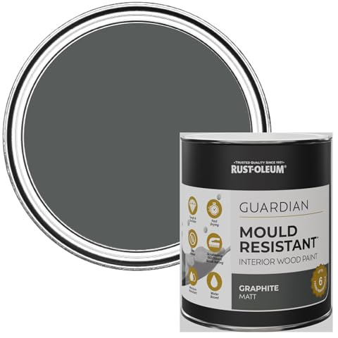 Rust-Oleum Grey Guardian Mould Resistant Interior Wood Paint in Matt Finish - Graphite 750ml