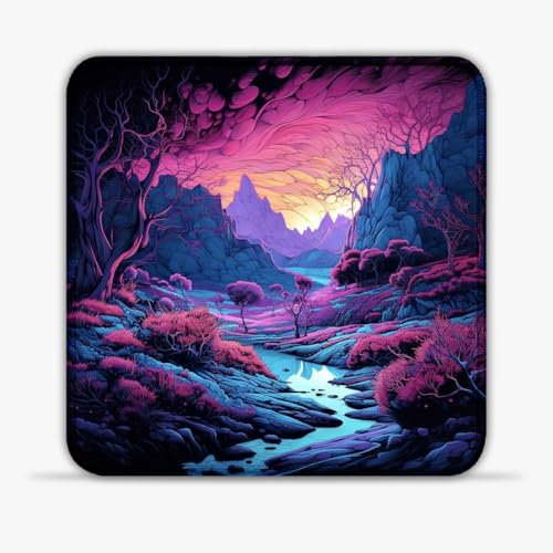 LJSPTU Gaming Mouse Pad dark forest Portable 30x30cm Heat-Resistant Stitched Edges Non-Slip Base 360° Smooth Tracking for Esports, Compact for Travel Gaming Setup