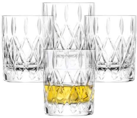 Schott Zwiesel vaso de whisky Age (juego de 4), elegantes vasos para whisky con relieve, vasos de cristal aptos para lavavajillas (art. nº 124299)