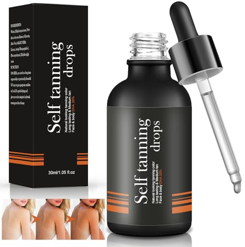 30ml Siero Autoabbronzante Concentrato, Gocce per Viso e Corpo, Effetto Abbronzatura Naturale, a Rapido Assorbimento, Stimola Naturalmente la Produzione di Melanina