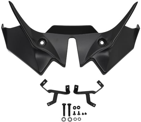 Alerón Delantero para Motocicleta Alerones y deflectores para carenado de Motocicleta para Kawasaki Z650 Z 650 z650 2021 2022 2023 2024 Cubierta aerodinámica para alerón (Negro)