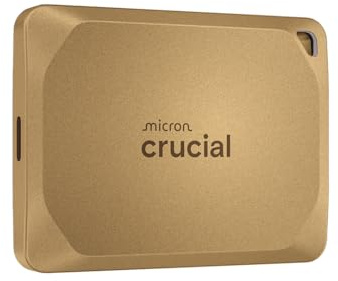 Crucial X10 Pro 4TB Portable SSD, Up to 2,100MB/s Read, 2000MB/s Write, USB 3.2 USB-C, External Solid State Drive, Durable Storage for Professional Creators, Gold - CT4000X10PROSSD9D02