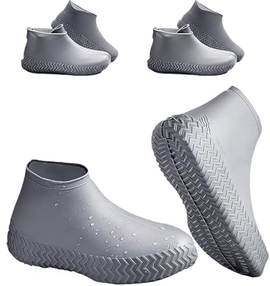 Fonyiunce 3 Paires Couvre Chaussure Impermeable Tailles 38 à 46, Sur Chaussures Réutilisables - Antidérapants Chaussures Antidérapantes pour Intérieur Extérieur pour la Pluie, les Jours de Neige, la P