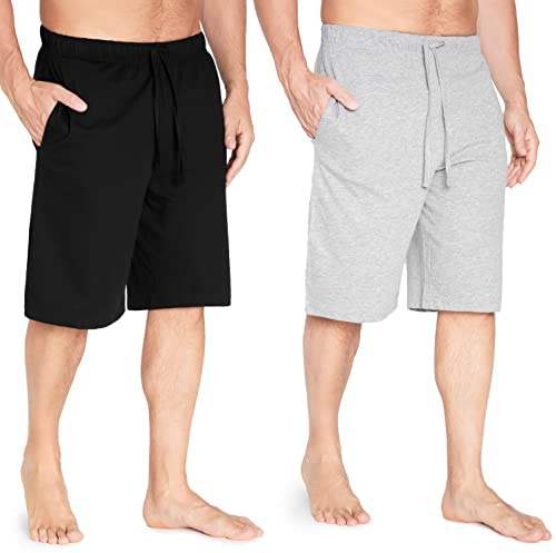 CityComfort Pantaloni Corti Uomo, Comodo Pantaloncini Estivi con Tasche - Pacco 2 (XL, Grigio/Nero)