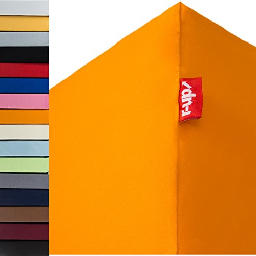 r-up Beste Spannbettlaken 180x200-200x220 bis 35cm Höhe viele Farben 95% Baumwolle / 5% Elastan 230g/m² Oeko-TEX stressfrei auch für Boxspringbetten (orange)