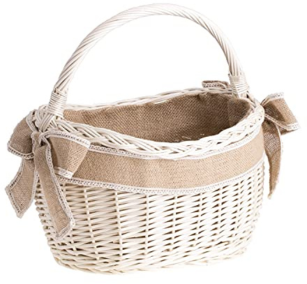 e-wicker24 Alles aus Weide inköpskorg av vide, retro strykkorg, vintagestil, pilkorg, oval