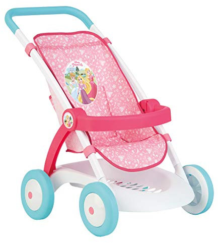 Smoby - Disney Princesses - Pushchair - for Dolls and Dolls - Stand + Storage Basket - 254002