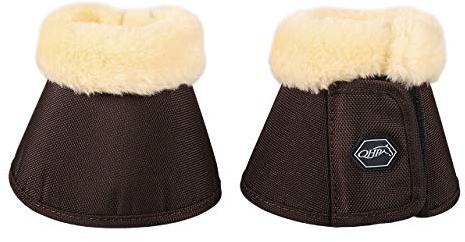 ARBO-INOX - Springglocken - Fellimitat - Neoprenfutter - doppelter Klettverschluss (L, Braun)