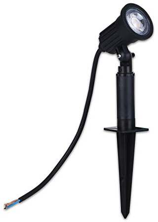 INNOVATE LED Strahler Außen 1 Stk. [LED Spots 230V IP 65 Kunststoff Spotlight inkl. Erdspieß Stromkabel Außenbereich] Gartenbeleuchtung mit Strom Gartendeko für Draußen wetterfest I Outdoor und Garten
