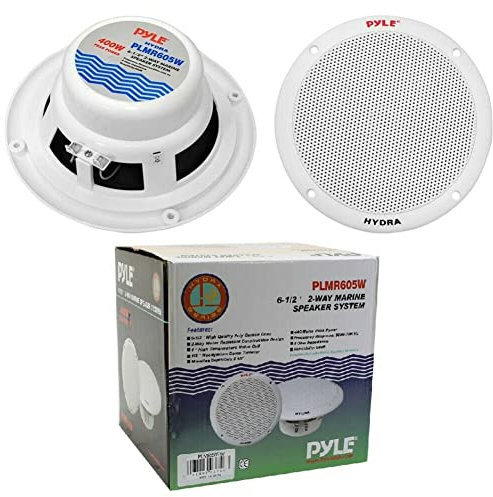 2 PLMR605W altoparlanti marini nautici sistema 2 vie da 200 watt rms 400 watt max da 16,5 cm 165 mm 6,5 di diametro bianchi impermeabili piscina barca hotel, a coppia