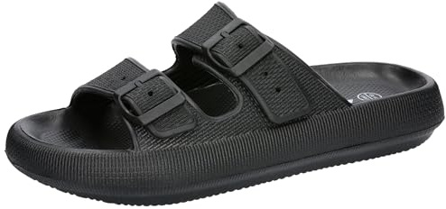 Lico Sandales de bain hawaïennes unisexes, Noir 1, 43 EU