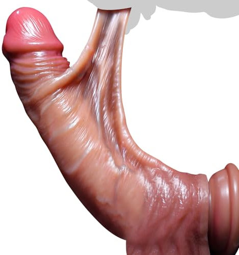 GKLWEJ Realistischer Dildo mit Starkem Saugnapf, 18cm Zwei Layer Silikon Dildo, Sexspielzeug Dildo Klein, Diloschwanz Für Frauen, Sex Spielzeug für die männer, Fleischfarbe