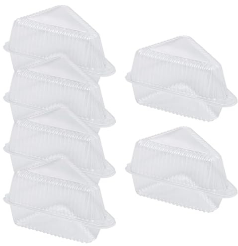 JIHUOO Lot de 100 récipients individuels en plastique transparent pour tranches de gâteau, sandwich, desserts, plats à emporter avec couvercles à charnière pour boulangerie