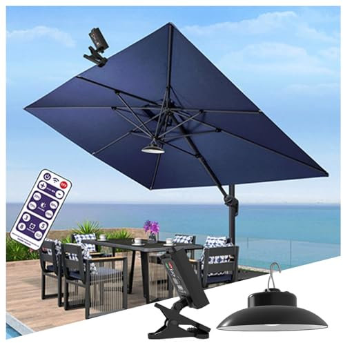 DFANCE Luces solares para sombrillas,Luces solares Impermeables para Patio con Clip,Luz Parasol Patio Lampe Paraguas para Cámping,Sombrilla Playa Jardín Terraza Y Patio