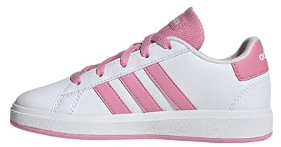 Adidas Grand Court Lifestyle - Tenis Unisex con Cordones para niños, FTWR White Bliss Pink Core Black, 4.5 UK Child